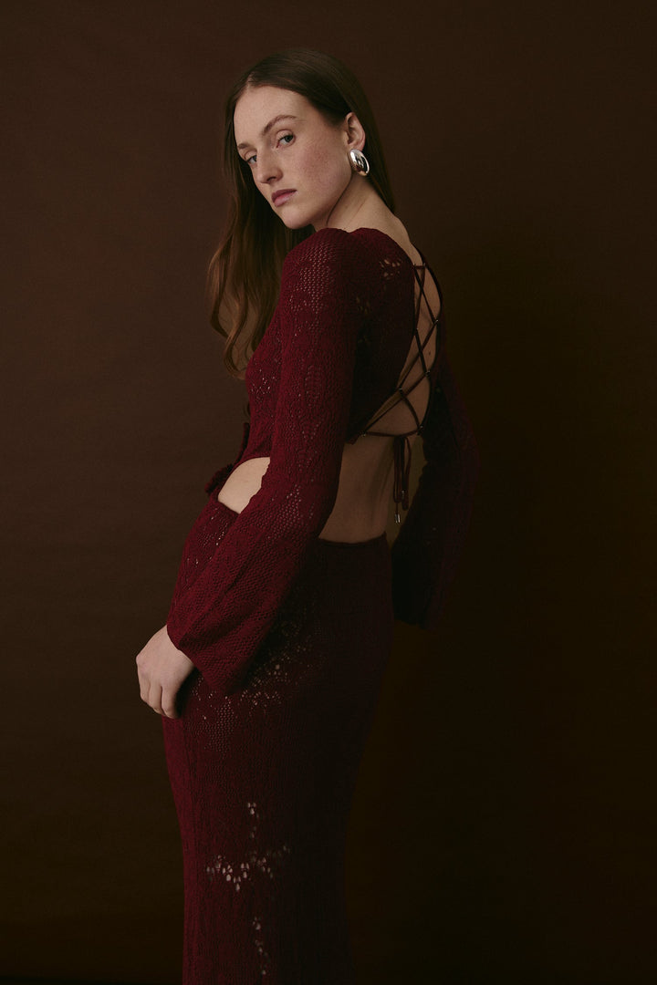 BLEECKER KLEID MERLOT