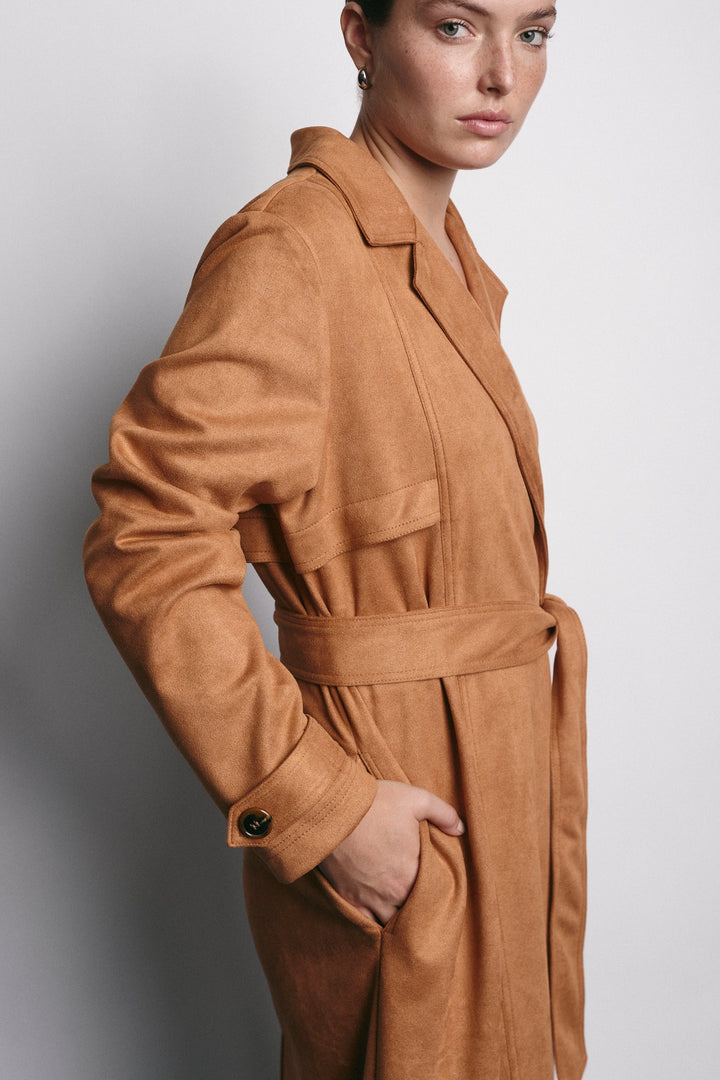 RALPH TRICOT-MANTEL CAMEL