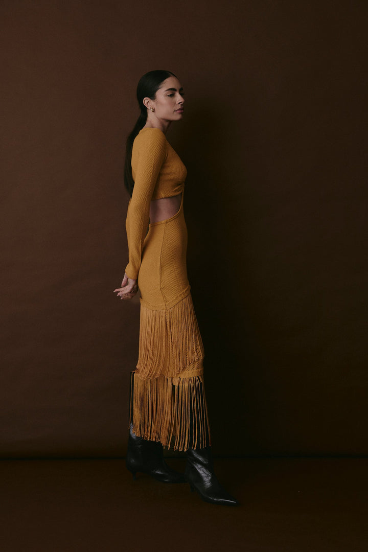 BOWERY KLEID AMBER GOLD
