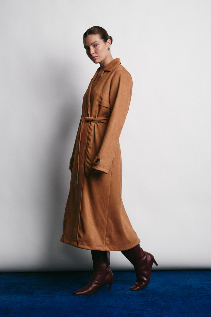 RALPH TRICOT-MANTEL CAMEL