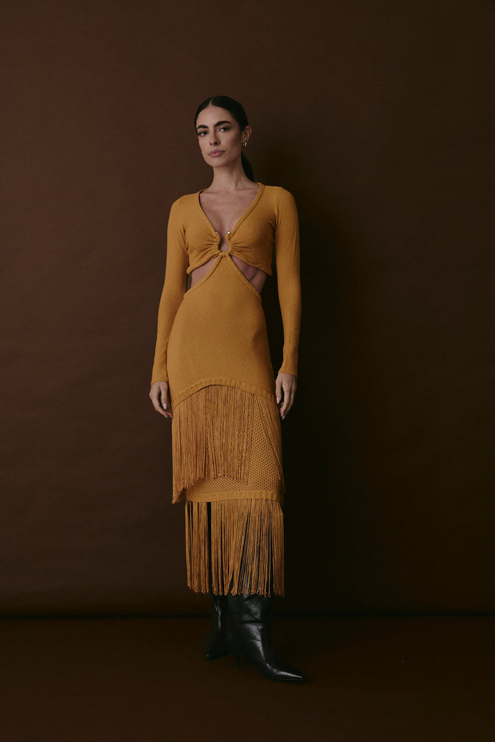 BOWERY KLEID AMBER GOLD