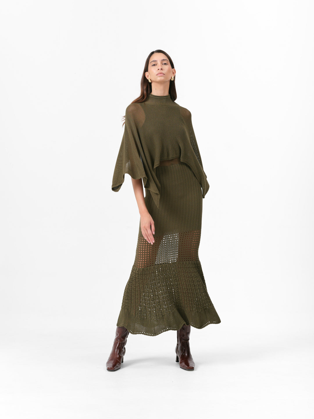 FALLENDER WINTERMOOS-KLEID
