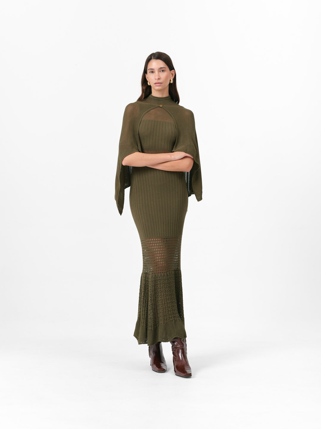 FALLENDER WINTERMOOS-KLEID