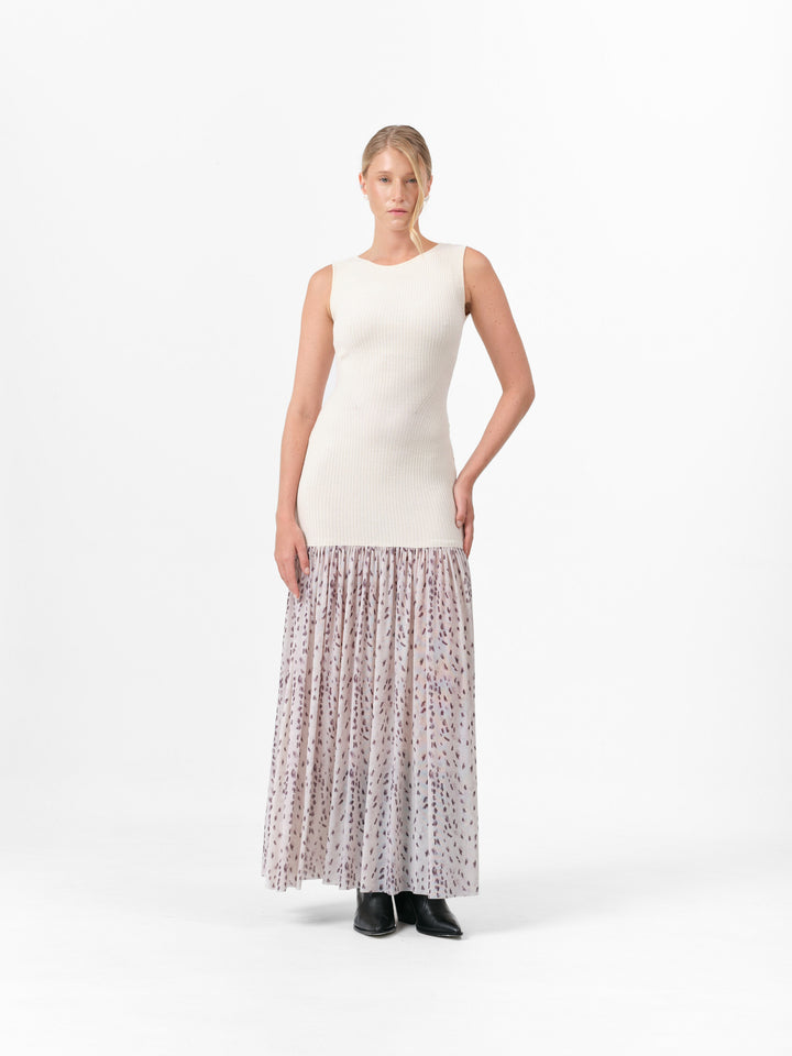 ASPEN KLEID ECRU REH