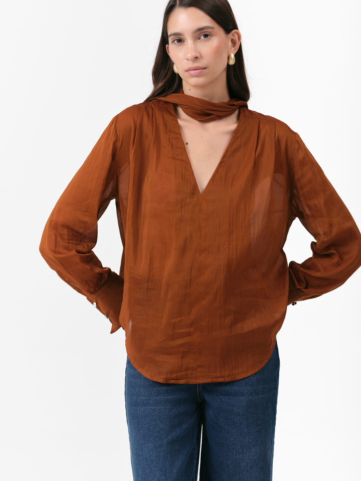 TEASEL BLUSE KARAMELL