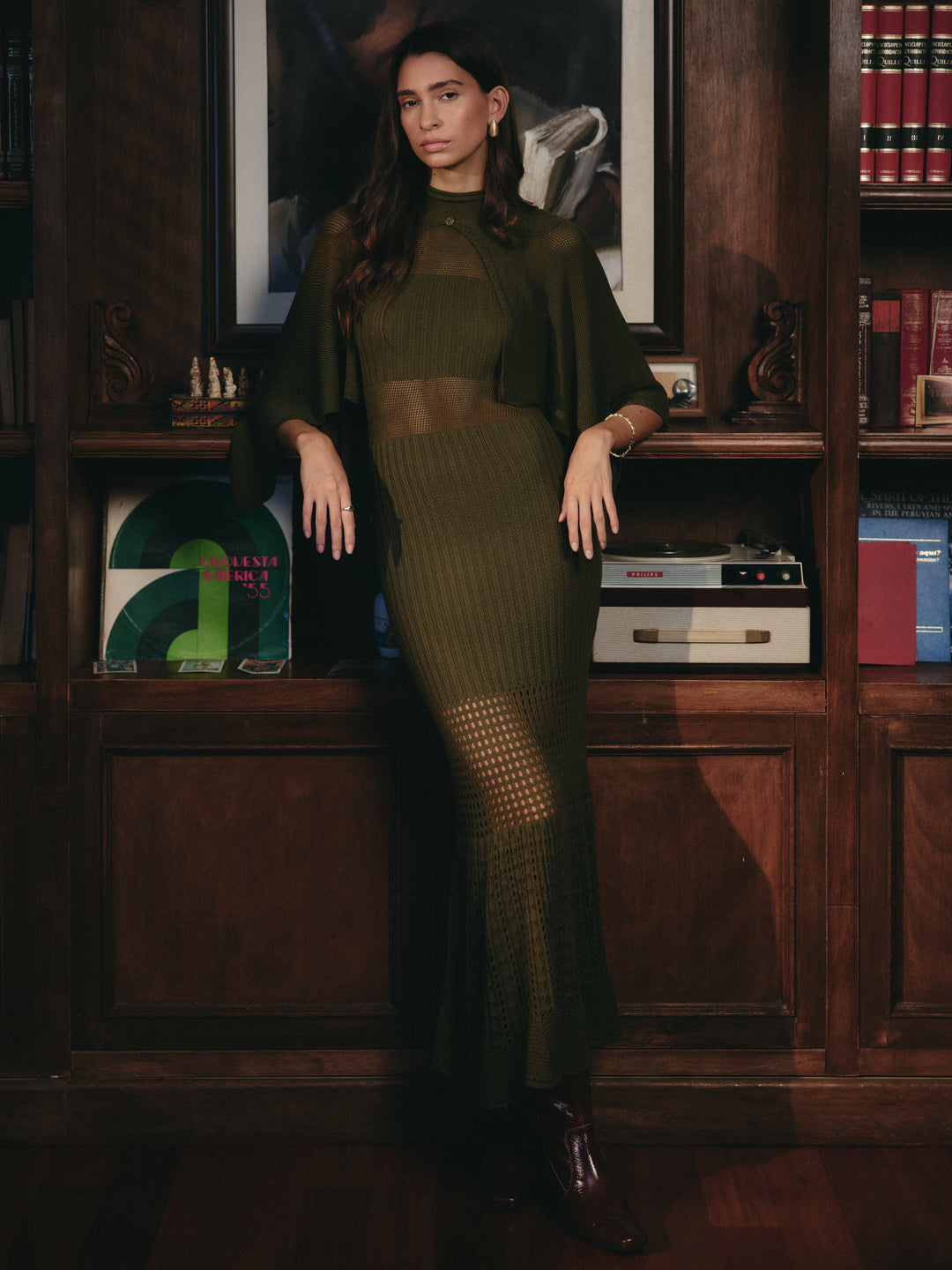 FALLENDER WINTERMOOS-KLEID