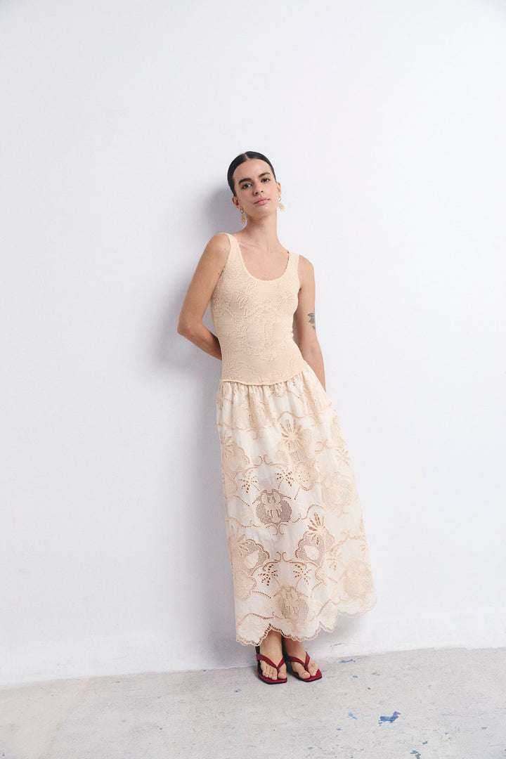 LETIZIA KLEID ECRU