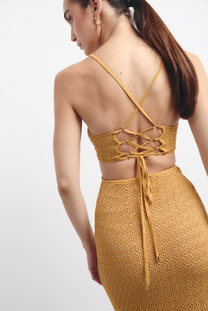 VADELLA KLEID AMBER GOLD